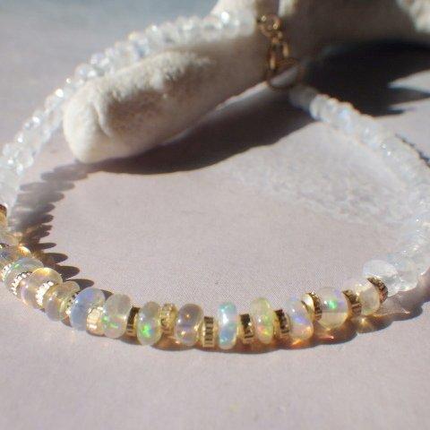 14kgf＊Opal & Moonstone Bracelet　オパール＆ムーンストーン