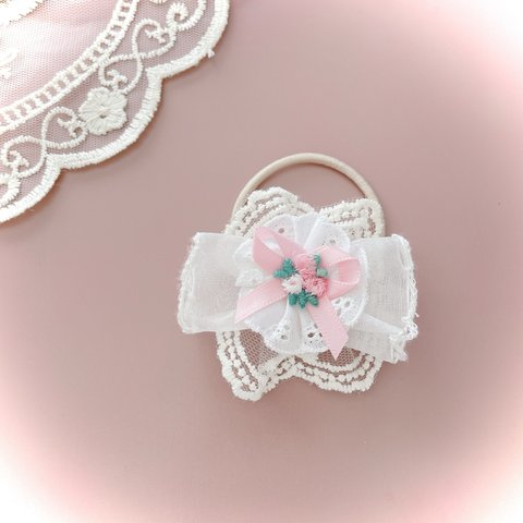 リボンのレースヘアゴム🎀♡