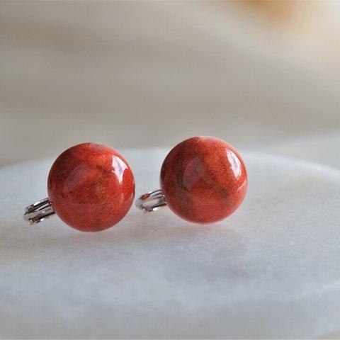 Africa coral earring　アフリカ赤珊瑚　ピアス