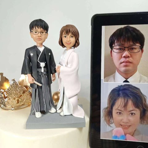 ケーキトッパー オーダーメイド 似顔絵プレゼント フィギュア人形ぬいぐるみ 結婚式祝い 周年記念日 夫婦 カップル 両親 恋人 着物 プレゼント にプレゼント