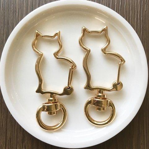 3個セット／猫カン・回転カン・キーホルダー金具・にゃゴー／型番1(3個セット)