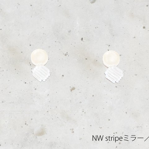 NW stripeミラーイヤリング／MAPLE