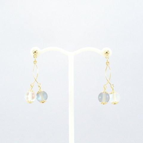 ルナフラッシュピアス~gray&white