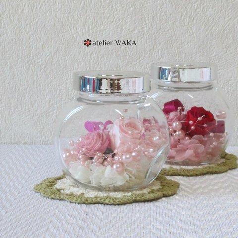 [SALE!!]  ＊glass　mini　bottle　pink＊　プリザーブドフラワーアレンジメント