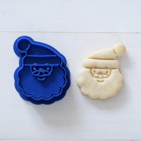 サンタの顔②（スタンプ付き）　クッキー型・クッキーカッター