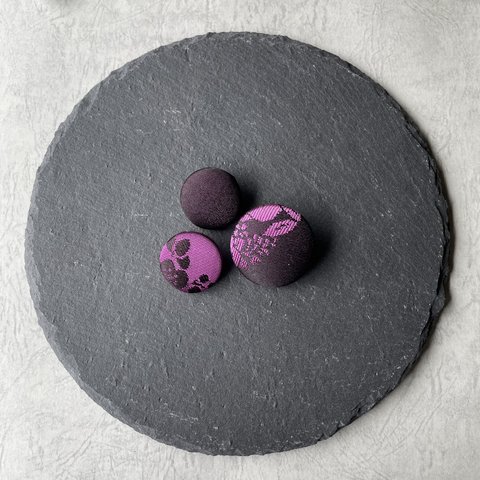 purple obi brooch set