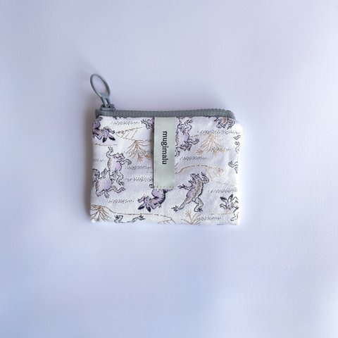 poitto10 金襴POUCH 鳥獣戯画×天然色素染NYLON ..LogWood..