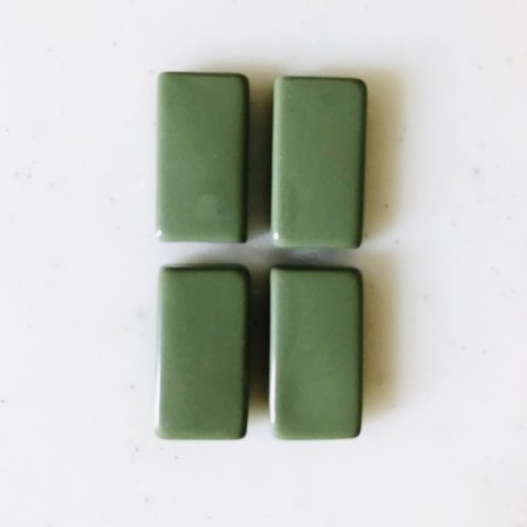 Green Rectangle Cabochons