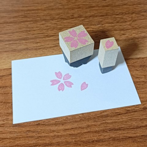 消しゴムはんこ【桜2点セット】