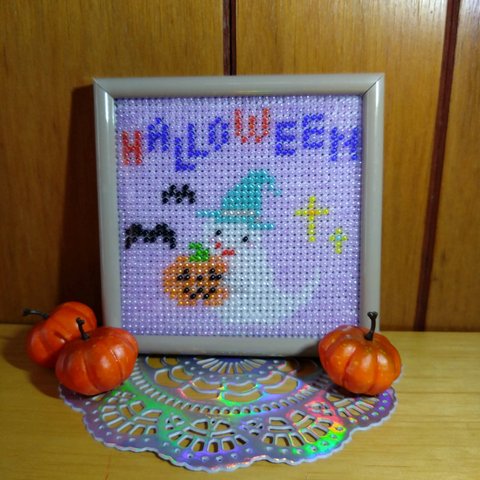 ビーズ刺繍　ミニフレーム　🎃ハロウィン🎃