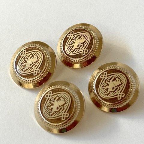ボタン レトロ メタルボタン 金属ボタン 円形 丸型 ボタン ゴールド 20mm 4個セット  ec-399