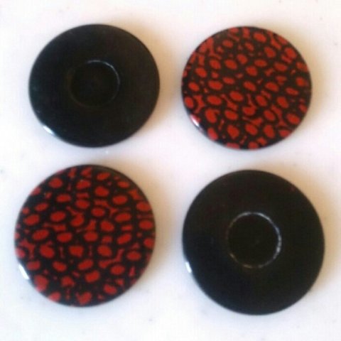 Vintage Red Black Leopard 34mm Cabochons