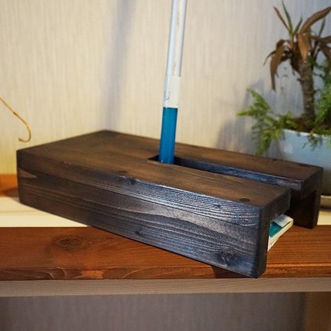 フローリングワイパー木製BOX・ダークブラウン・スリムver
