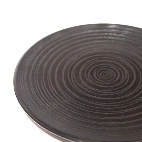 讃岐漆器ストライプ模様の木製丸皿
