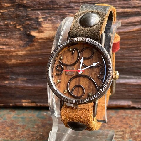 ◆真鍮製　クォーツ式手作り腕時計◆RBQ-5011