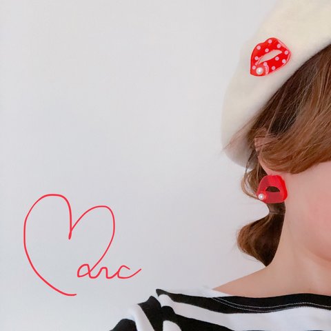 🉐☆クリスマス限定☆選べる唇💋kissセット(ピアス・イヤリング&ブローチorヘアアクセサリー)