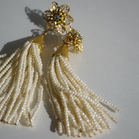   【Vintage accessory】2way ピアス//ヴィンテージ アクセサリー ブライダルアクセサリー ウェディングアクセサリー/flua  ／ヴィンテージ   ウエディング