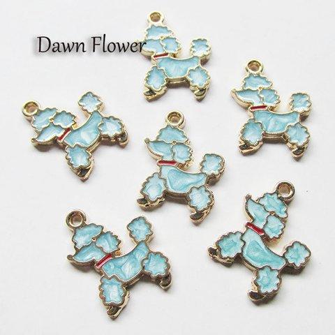 【D-0558】8pcs　プードル　20×13mm　ライトブルー　チャーム