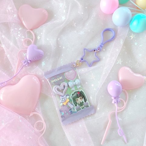 推し色💜キャンディーバッグ キーホルダー パープル💜キャンディバッグ