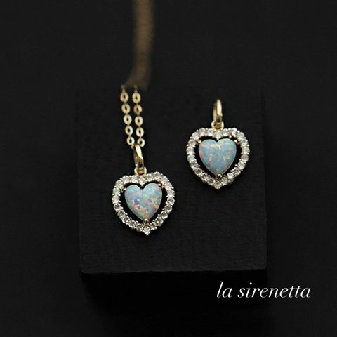 受注製作 ネックレス ＊ heart opal necklace