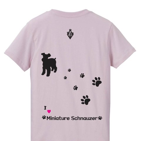 かわいい　ミニチュアシュナウザー犬のワンＴシャツ