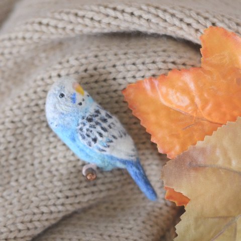 ブローチ)セキセイインコ_ちっちゃリアルシリーズ