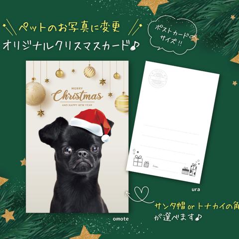 【ペットのお写真に変更♪】オリジナルクリスマスカード