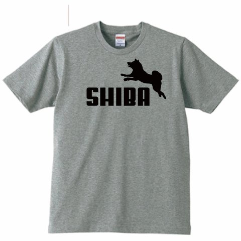 【送料無料】【新品】SHIBA 柴犬 Tシャツ パロディ おもしろ グレー メンズ サイズ プレゼント