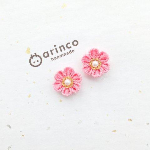 つまみ細工 お花 ピアス イヤリング