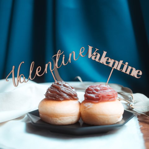 バレンタイン　VALENTINE　ケーキトッパー   ■木製■　