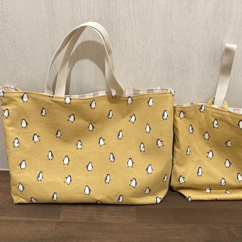 新品未使用　入園準備　入園グッズ　レッスンバッグ　上履き入れ　セット　ペンギン