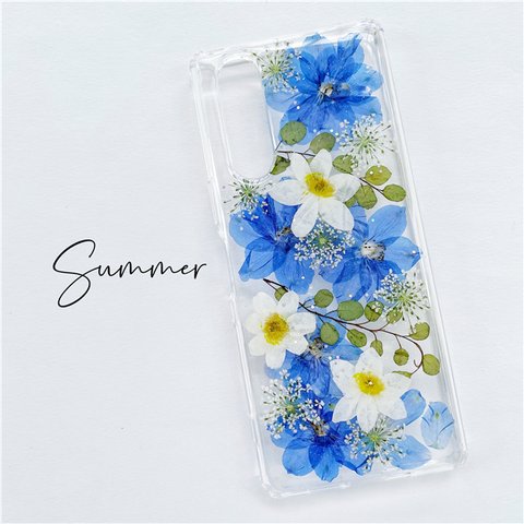 押し花ケース 全機種対応 押し花スマホケース Xperia1II Xperia10II GalaxyA41 Galaxy S20 HUAWEI P30 AQUOS sense3