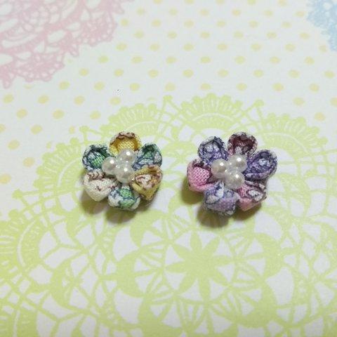 つまみ細工 お花のピアス