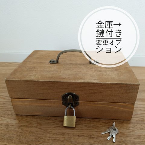 『木製金庫』→『鍵付き木製金庫』へ購入後の鍵付き金具への変更