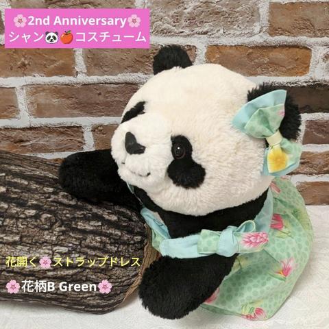 ２歳のシャンシャン❤コスチューム✿花開くストラップドレス 花柄B Green