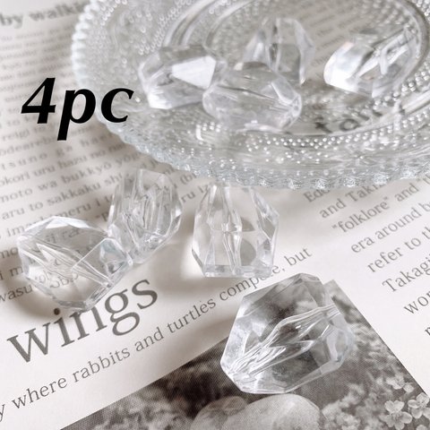 clear beads  #3 【4pc】