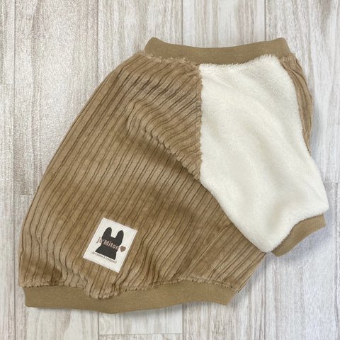 【Mサイズ・完成品】♡親子コーデュロイ×ボア・ベージュ♡