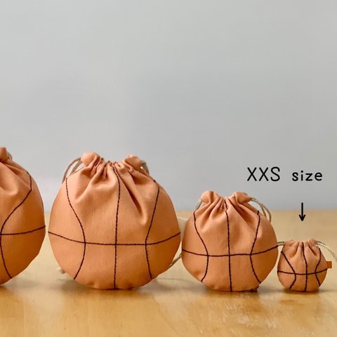 《XXSサイズ》バスケットボールまんまる巾着