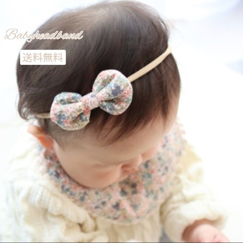 baby headband　✴︎Garden pink　ヘアバンド　新生児・ベビー・キッズ用