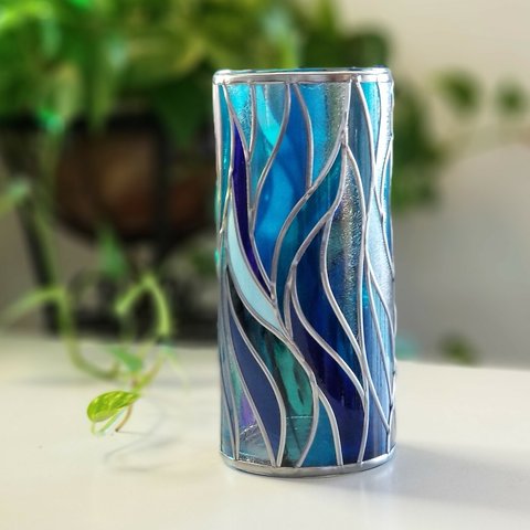 受注：『琉月』　GlassArt☆ガラスラウンド型花瓶