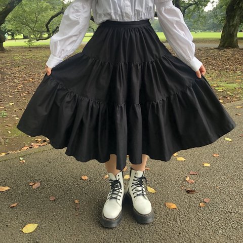 【🎈送料無料】black tiered skirt