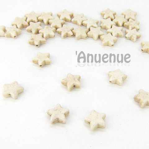 天然石 Star Turquoise beads 【IVORY 】10個