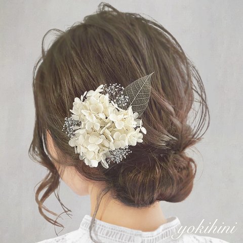 ウェディングヘッドドレス ＊ 結婚式 前撮り プリザーブドフラワー 髪飾り ヘッドパーツ ヘアアクセサリー 花嫁 新婦