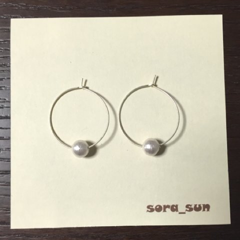 ループピアス コットンパール