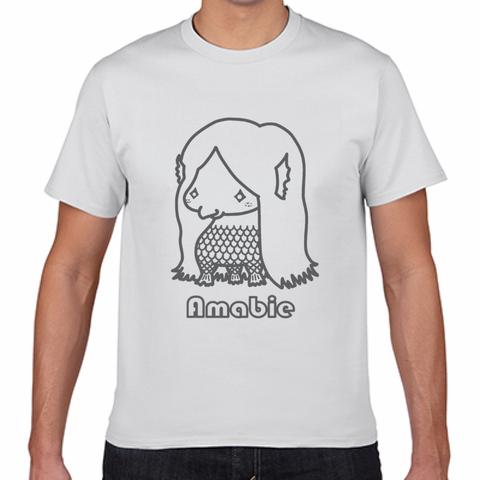 【tani-smile】「アマビエ」Tシャツ コロナ撲滅 疫病退散 白 Sサイズ