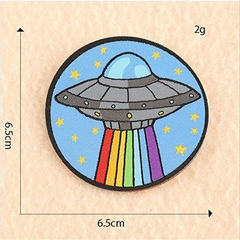 宇宙人 UFO 宇宙 ワッペン 火星人  アイロン対応 1枚