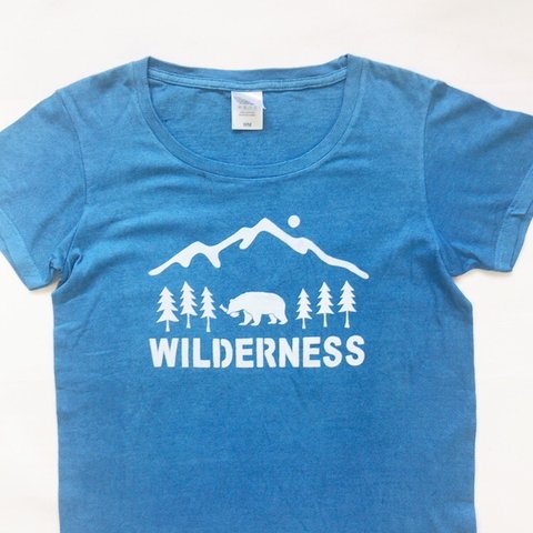 送料無料　藍染Tシャツ  WILDERNESS TEE キャンプ