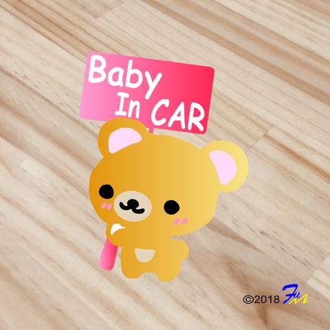 Baby In CAR プリントステッカー クマさん