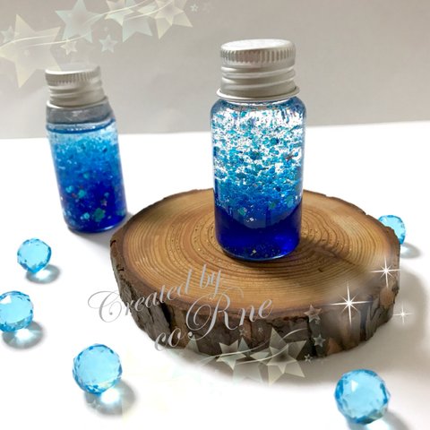 星が弾ける ”Bubble STARS☆bottle”  星降る夜空のアクアリウムボトル＊スノードーム