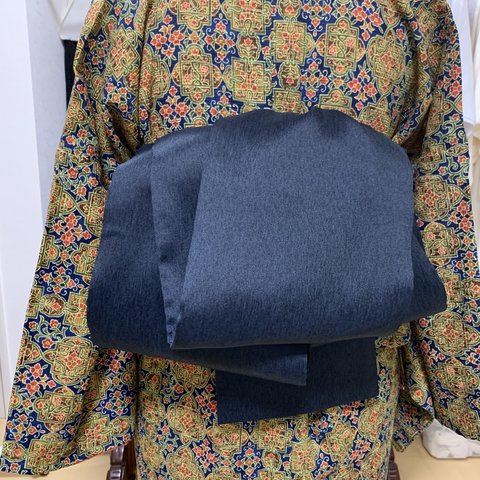 ハンドメイド　長さたっぷり半幅帯（19×440）柄の着物に合わせやすい無地